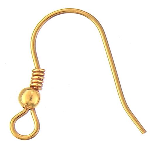 Gold Plated Fishhook Earwires Earrings components Ear hooks Pack of 20